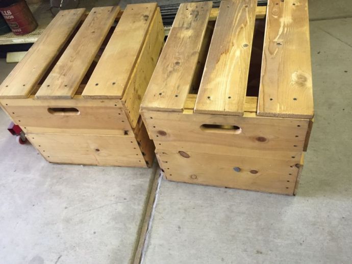 Large wooden boxes